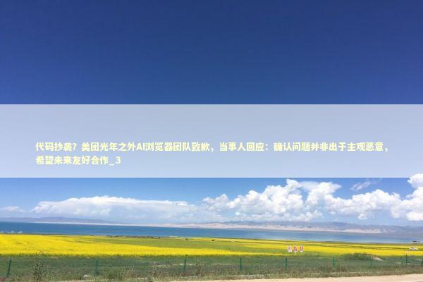 代码抄袭？美团光年之外AI浏览器团队致歉，当事人回应：确认问题并非出于主观恶意，希望未来友好合作_3 新闻