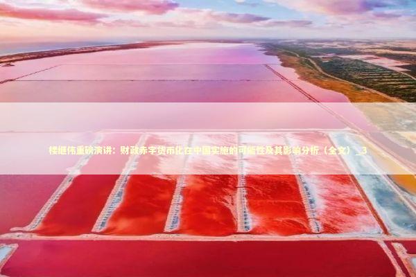 楼继伟重磅演讲：财政赤字货币化在中国实施的可能性及其影响分析（全文）_3 新闻